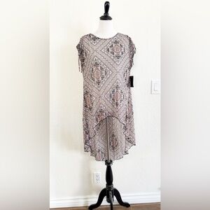 Chic Geometric Print Tunic Top